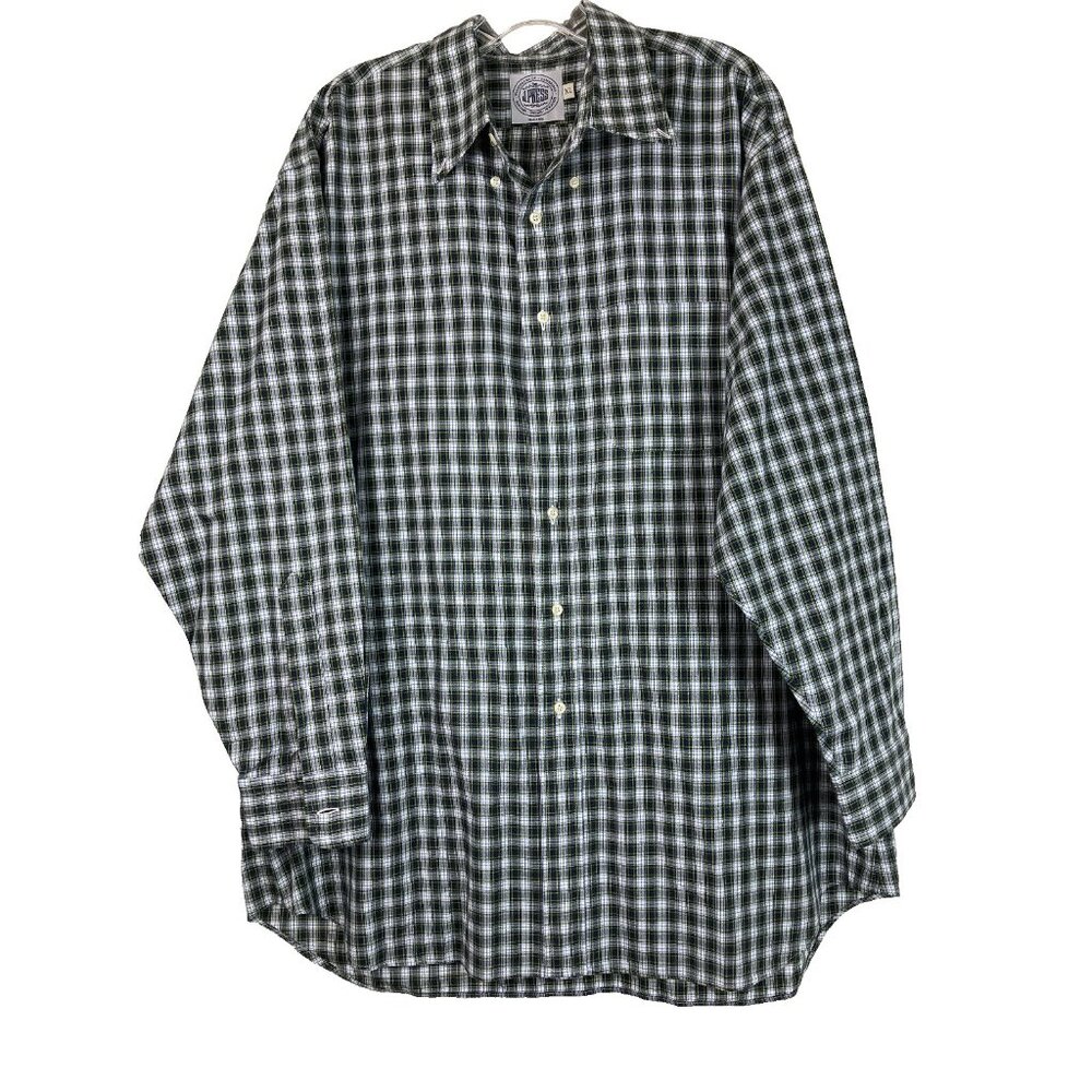 XL J. Press Long Sleeve Cotton Madras Button Shirt Summer J Press Plaid
